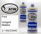 Preview: Ford, Inkagold Metallic, 2 / XSC2340C: 400ml Sprühdose + 400ml Klarlack - Set, von ATW Autoteile West.